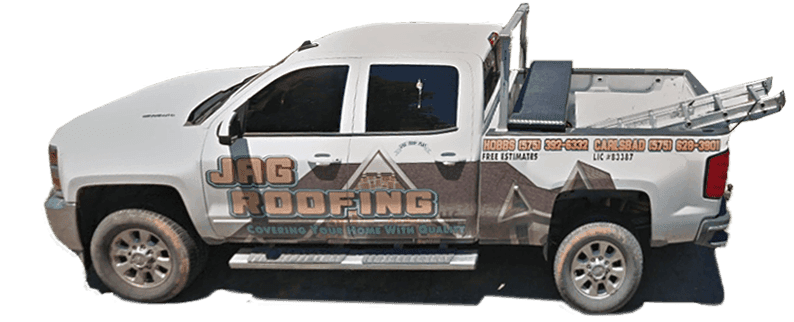JAG Roofing branded work truck